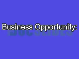 Business Opportunity: