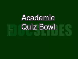 Academic Quiz Bowl: