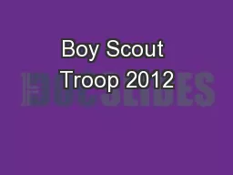 Boy Scout Troop 2012