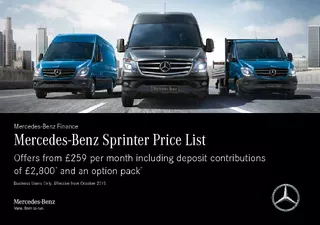 Mercedes-Benz Sprinter Price List\r\