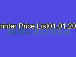 Sprinter Price List01.01.2015