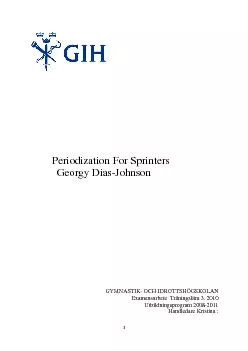 Periodization For Sprinters          Georgy DiasJohnsonGYMNASTIKOCH ID