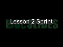Lesson 2 Sprint