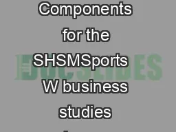 Introduction POLICY el  SPO Sports Required Components for the SHSMSports   W business