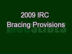 2009 IRC Bracing Provisions