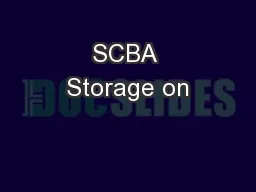 SCBA Storage on