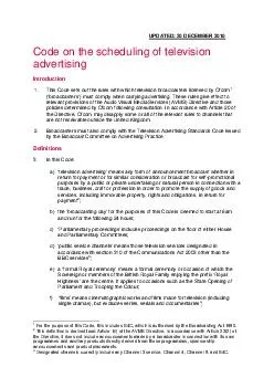 UPDATED  DECEMBER  Code on the scheduling of television advertising Introduction
