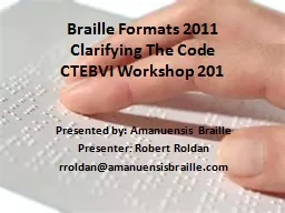 Braille Formats 2011