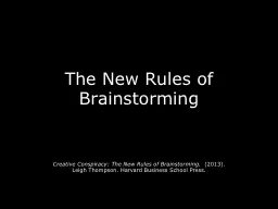 The New Rules of Brainstorming