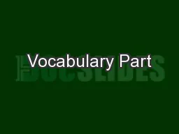 Vocabulary Part