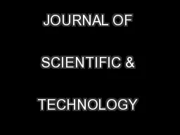 INTERNATIONAL JOURNAL OF SCIENTIFIC & TECHNOLOGY RESEARCH VOLUME 
...