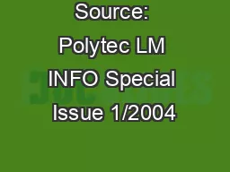Source: Polytec LM INFO Special Issue 1/2004
