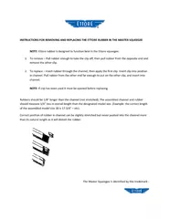 INSTRUCTIONS FOR REMOVING AND REPLACING THE ETTORE RUBBER IN THE MASTE
