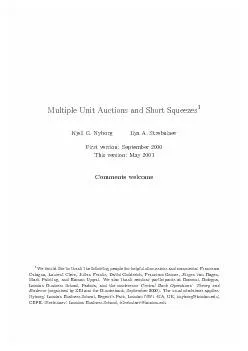 AbstractMultipleUnitAuctionsandShortSqueezesThispapercontributestothet