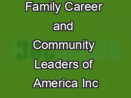 Family Career and Community Leaders of America Inc