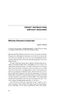 DIRECT INSTRUCTION,EXPLICIT TEACHINGEffective Education SquelchedLynne