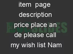 item  page  description price place an de please call my wish list Nam