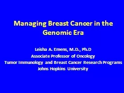 Managing Breast Cancer in the Genomic Era
