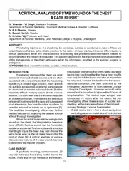 A CRITICAL ANALYSIS OF STAB WOUND ON THE CHESTDr. Virendar Pal Singh,