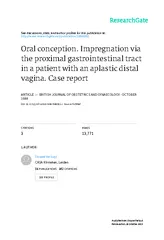 conception. Impregnation in a vagina. Case spinal anaesthesia and live