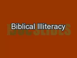 Biblical Illiteracy