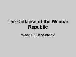 The Collapse of the Weimar Republic