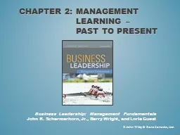 Chapter 2: Management learning –