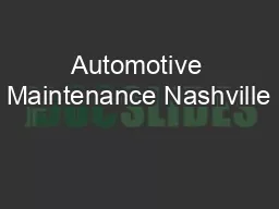 Automotive Maintenance Nashville