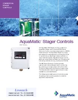 COMMERCIALSTAGERCONTROLSAquaMatic Stager Controls962 Series