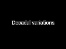Decadal variations