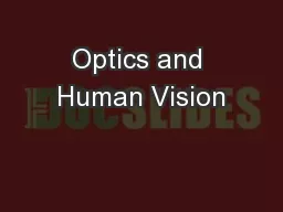 Optics and Human Vision