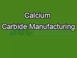 Calcium Carbide Manufacturing