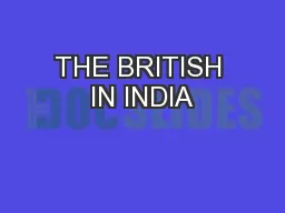 THE BRITISH IN INDIA