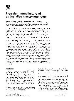 manufacture of optical disc master stampers