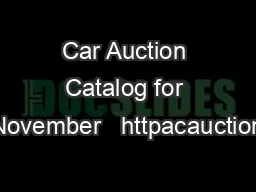 Car Auction Catalog for November   httpacauction
