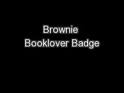 Brownie Booklover Badge