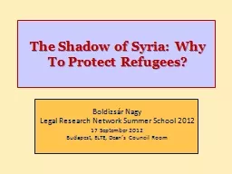 The Shadow of Syria: Why To Protect Refugees?