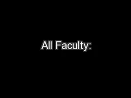All Faculty: