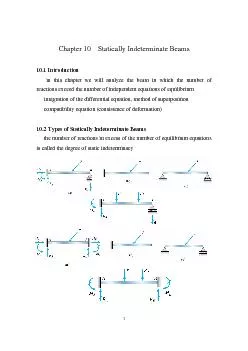Chapter 10  Statically Indeterminate Beams10.1 Introduction  in this c