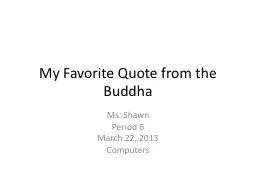 My Favorite Quote from the Buddha