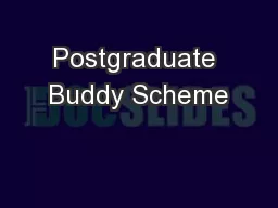 Postgraduate Buddy Scheme