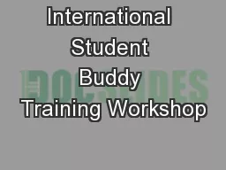 International Student Buddy Training Workshop