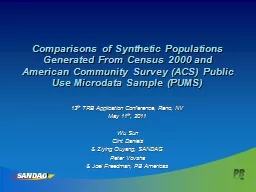Comparisons of Synthetic Populations Generated From Census