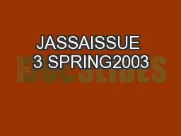 JASSAISSUE 3 SPRING2003
