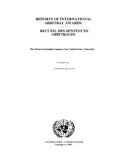 REPORTS OF INTERNATIONALARBITRAL AWARDS