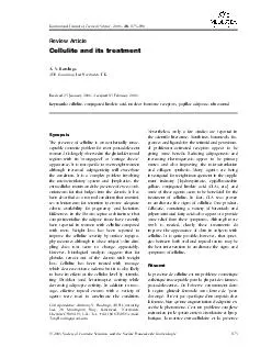 Review Article Cellulite and its treatment A