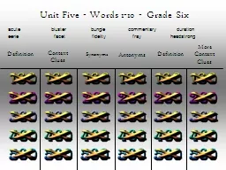 Unit Five - Words 1-10 -  Grade Six
