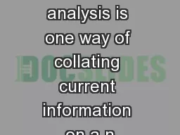 A STEEPLED analysis is one way of collating current information on a n