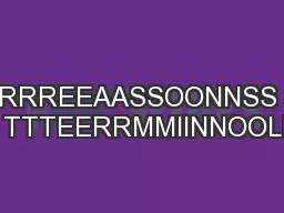 PDF-RRREEAASSOONNSS TTTEERRMMIINNOOLL