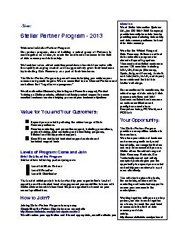Stellar Partner Program